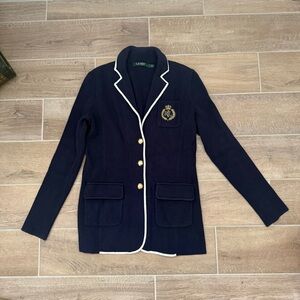Ralph Lauren Dark Blue Blazer with White Piping